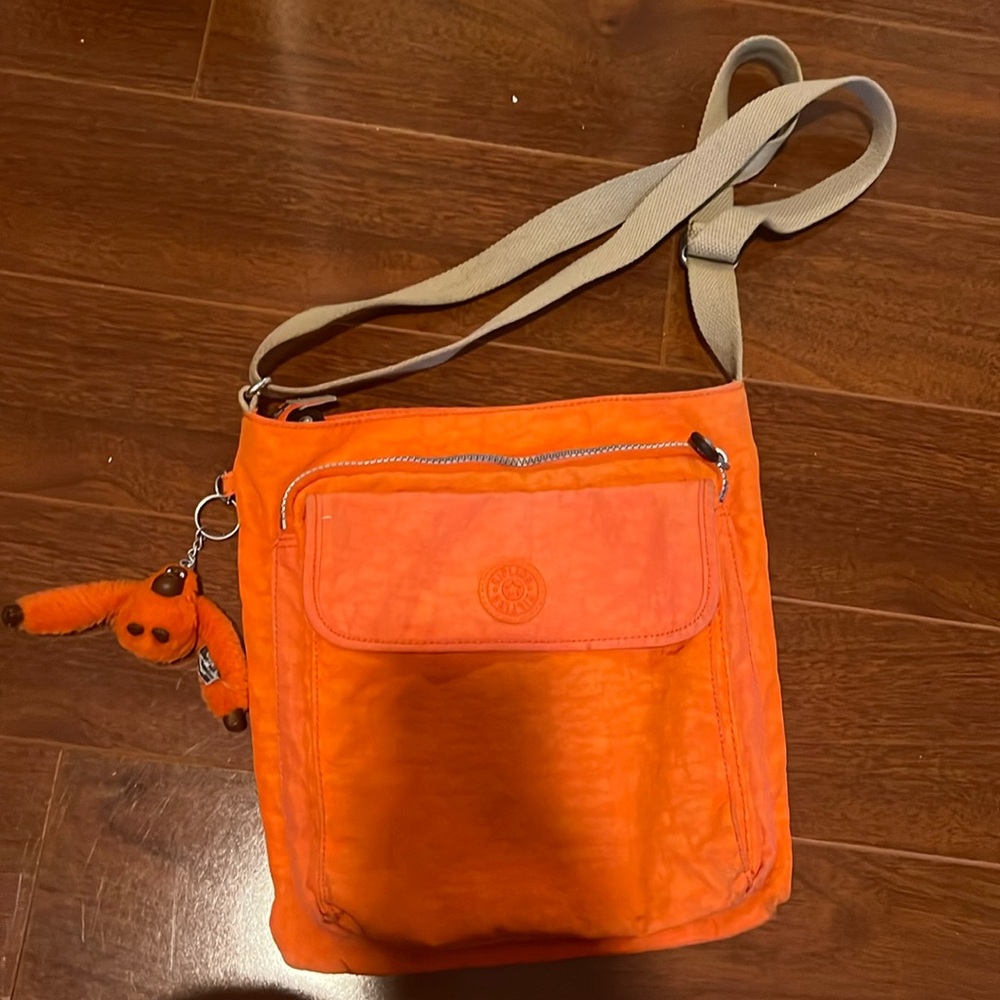 Kipling Orange Cross Body Travel Shoulder Bag Purse